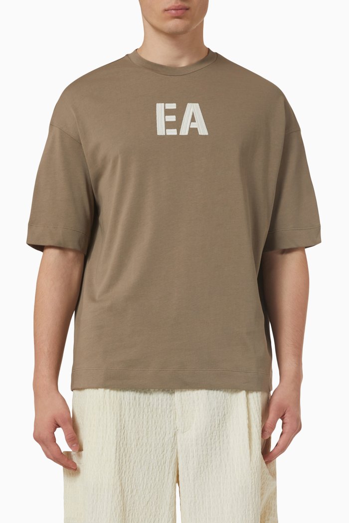 

EA Logo Patch T-shirt in Cotton Jersey, Neutral