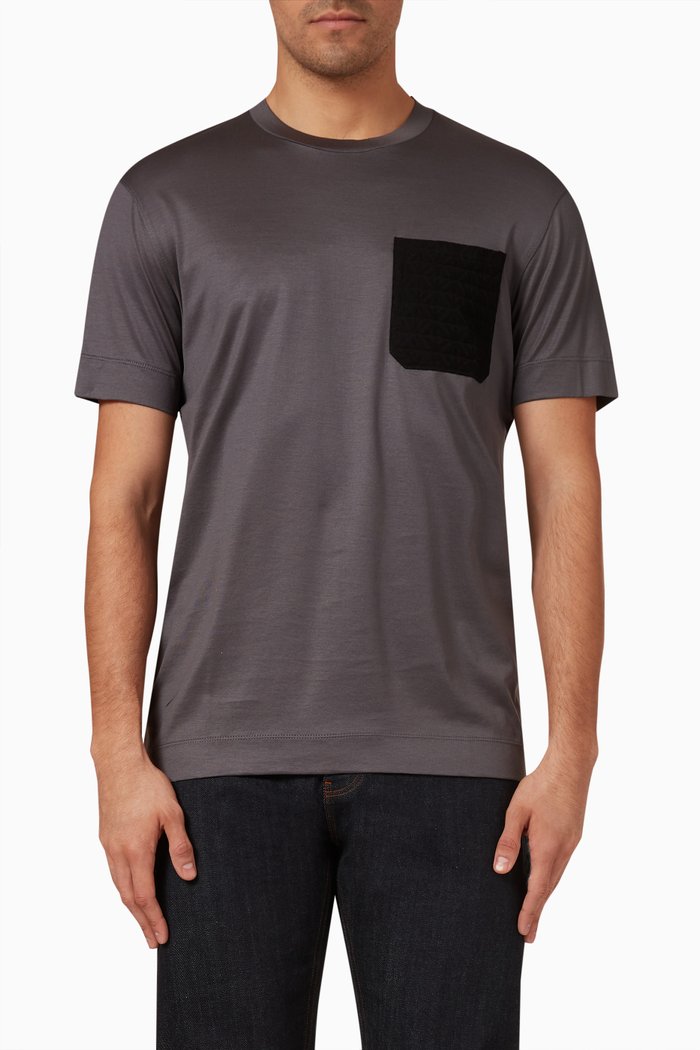 Logo T-shirt in Cotton Jersey, Grey