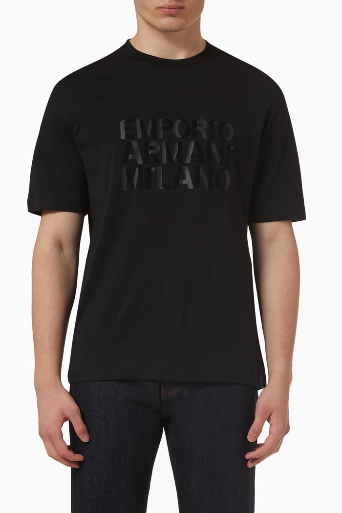 

EA Milano T-shirt in Cotton Jersey, Black