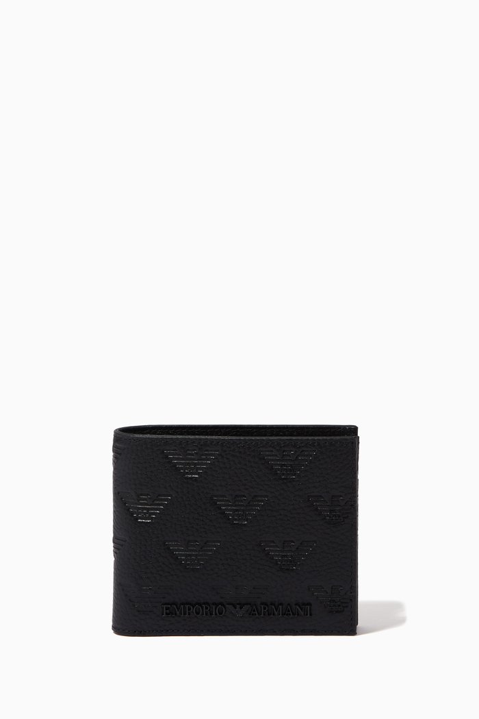 

Minorca Eagle B-fold Wallet in Leather, Black