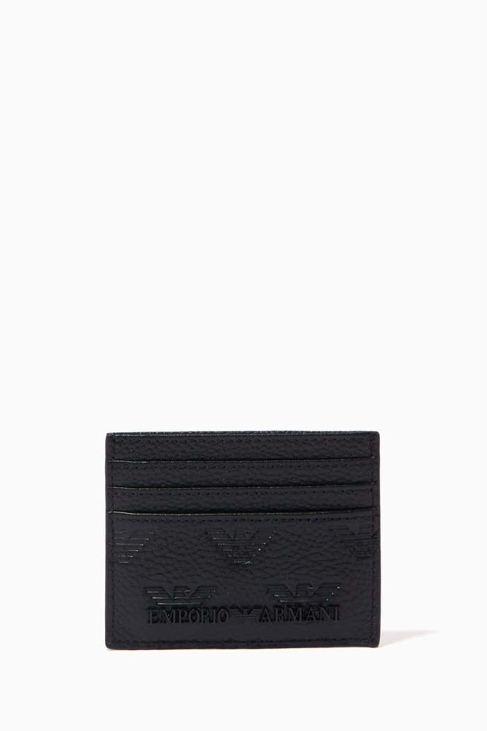 

Minorca Eagle Card Holder in Leather, Black