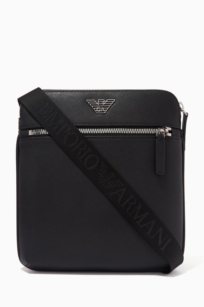 

Crossbody Bag in Faux Leather, Black