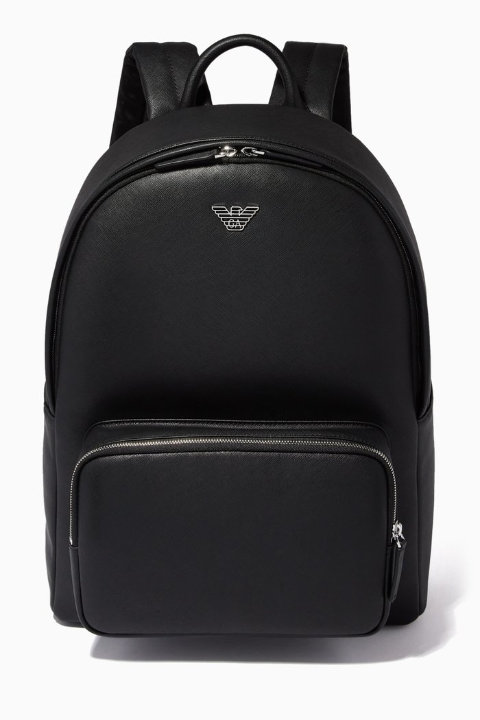 

Business Backpack in Faux Leather, Black