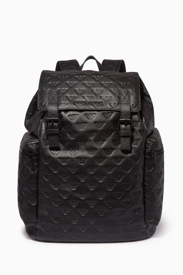 EA Eagle Backpack in Leather, Black