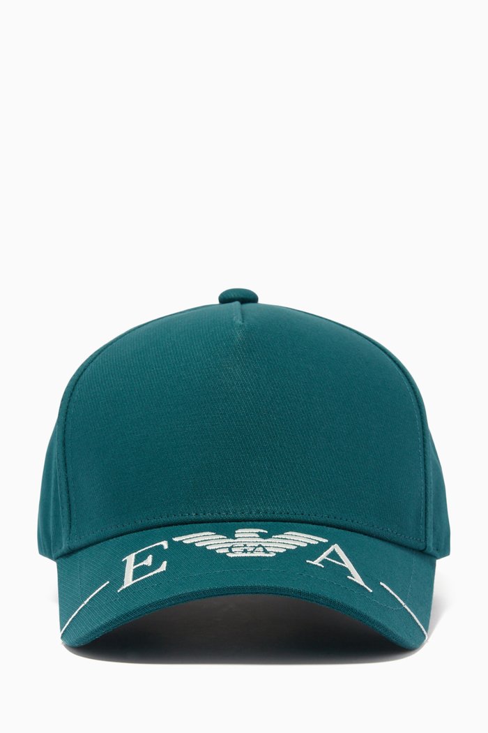 

EA Embroidered Baseball Cap in Gabardine, Green