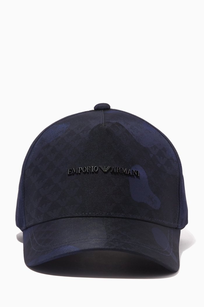 

EA Eagle Camo Baseball Cap in Nylon, Blue