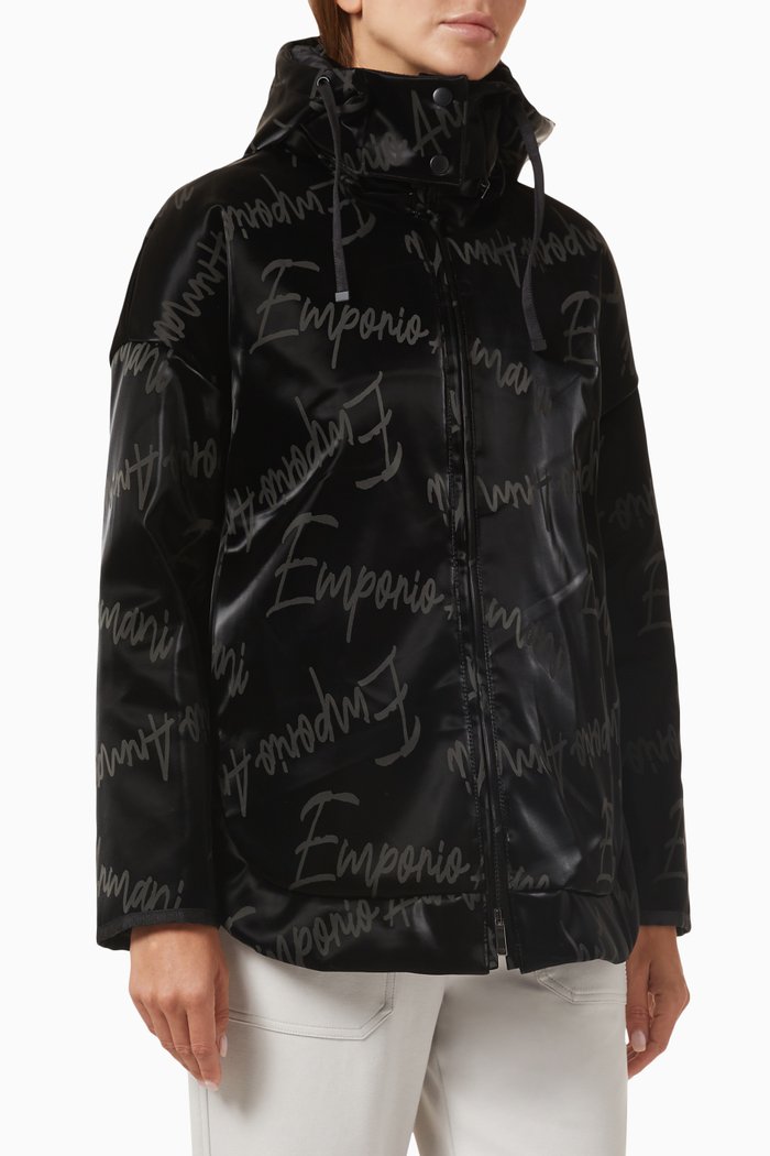 

EA Logo Hoodie in Vinyl, Black