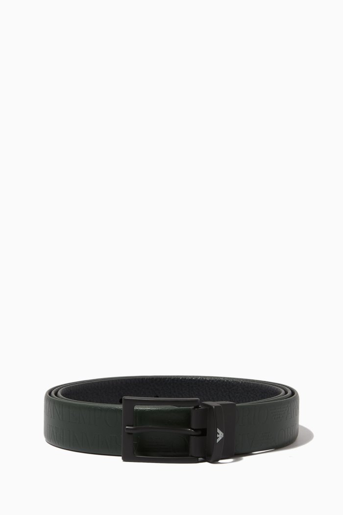 

Reversible Logo Belt in Leather, Green
