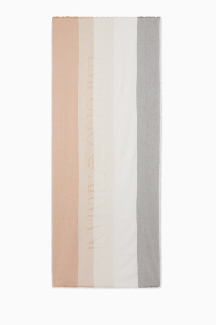

Two-tone Logo Scarf in Cotton-blend, Neutral