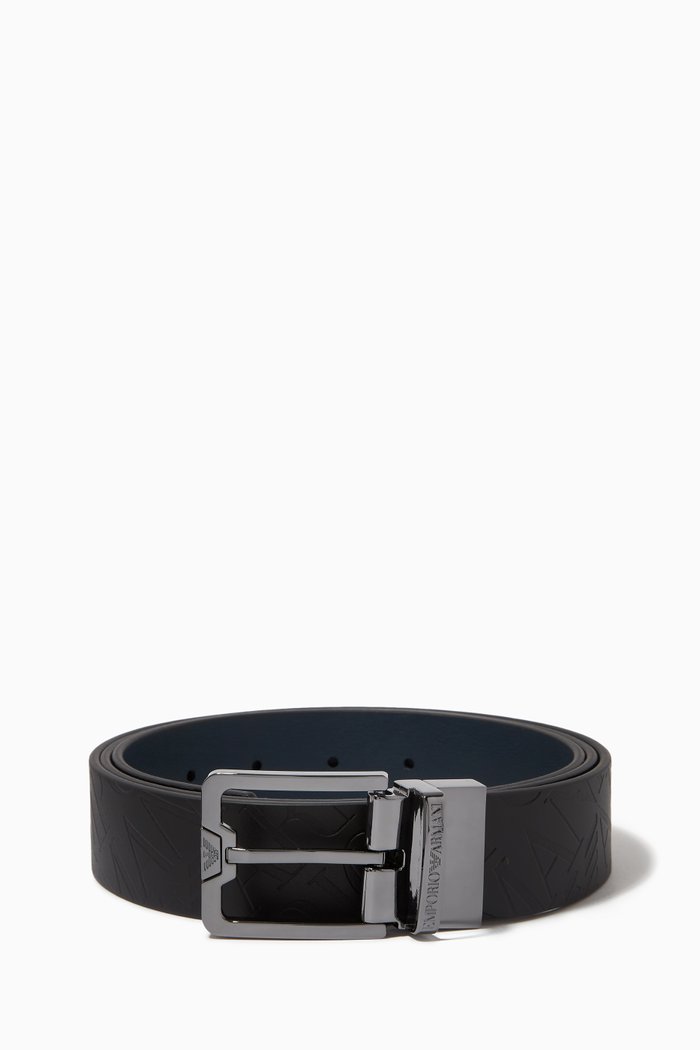 

EA Classic Reversible Belt in Leather, Black