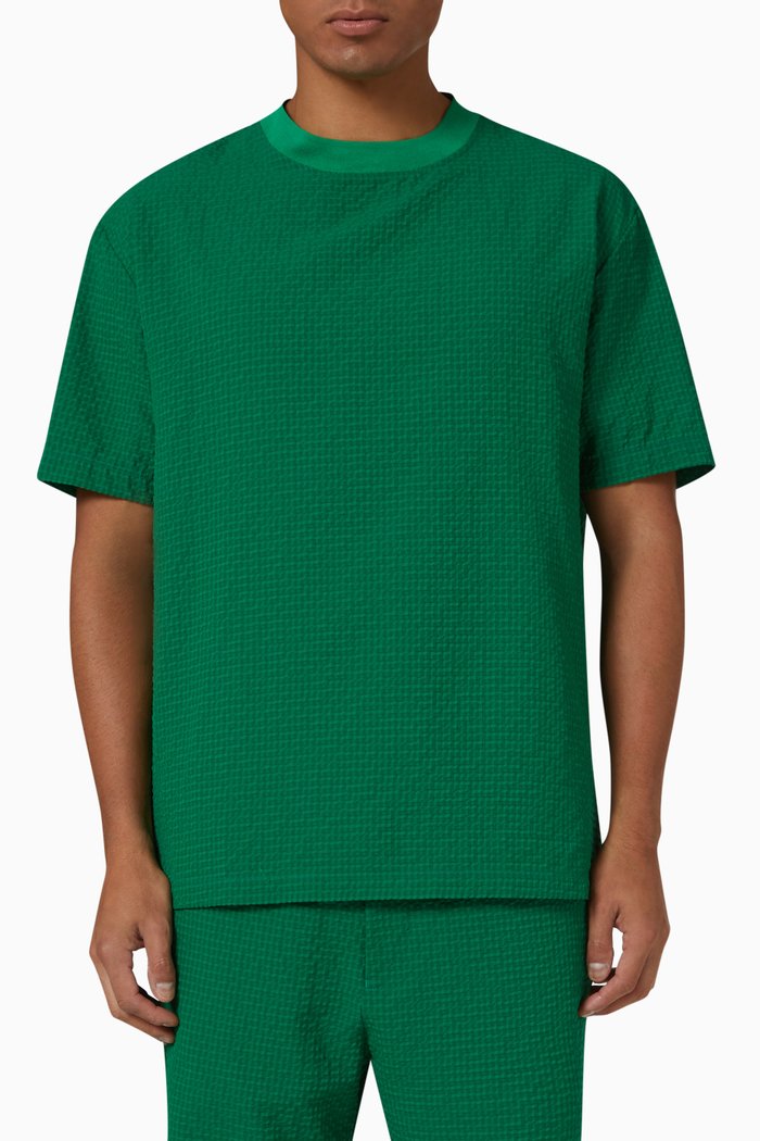 

Textured T-shirt in Nylon, Green