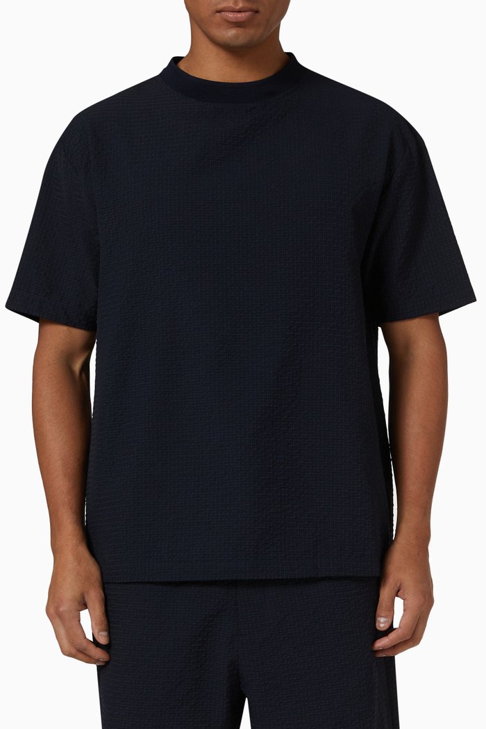 

Textured T-shirt in Nylon, Blue