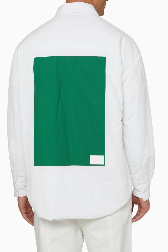 

Contrast Back-patch Shirt in Cotton, White