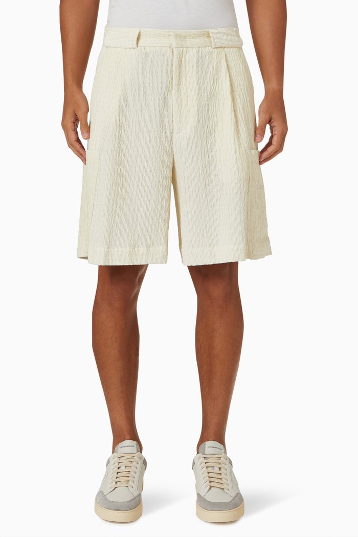 

Wide Leg Shorts in Stretch Cotton, Neutral