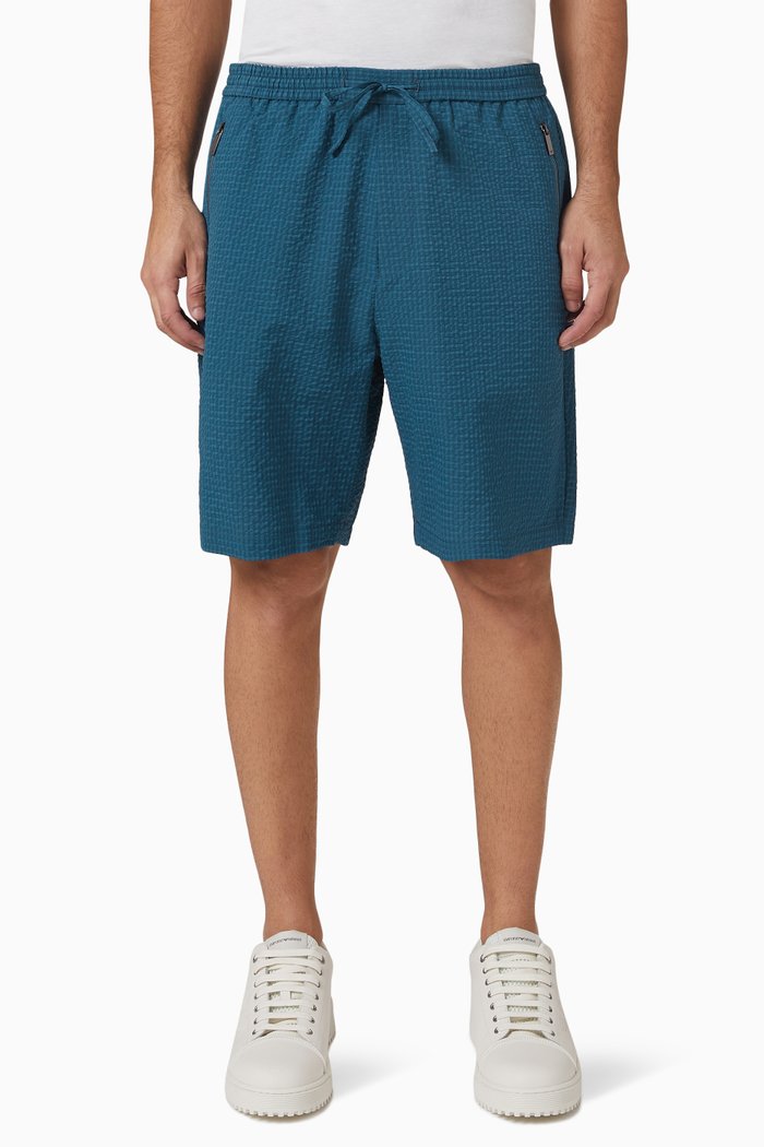 

Textured Shorts in Nylon, Blue