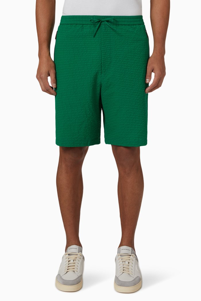 

Textured Shorts in Nylon, Green