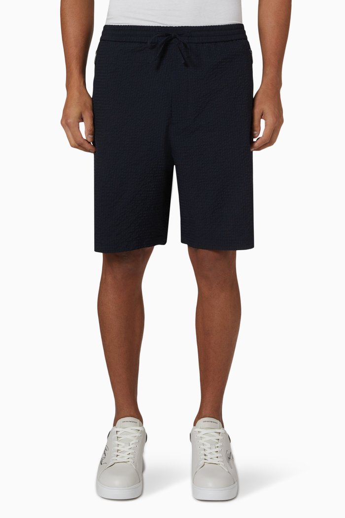Textured Shorts in Nylon, Blue