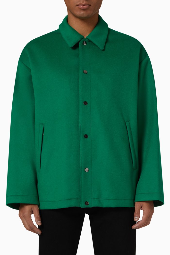 

Oversized Shirt in Wool Blend, Green