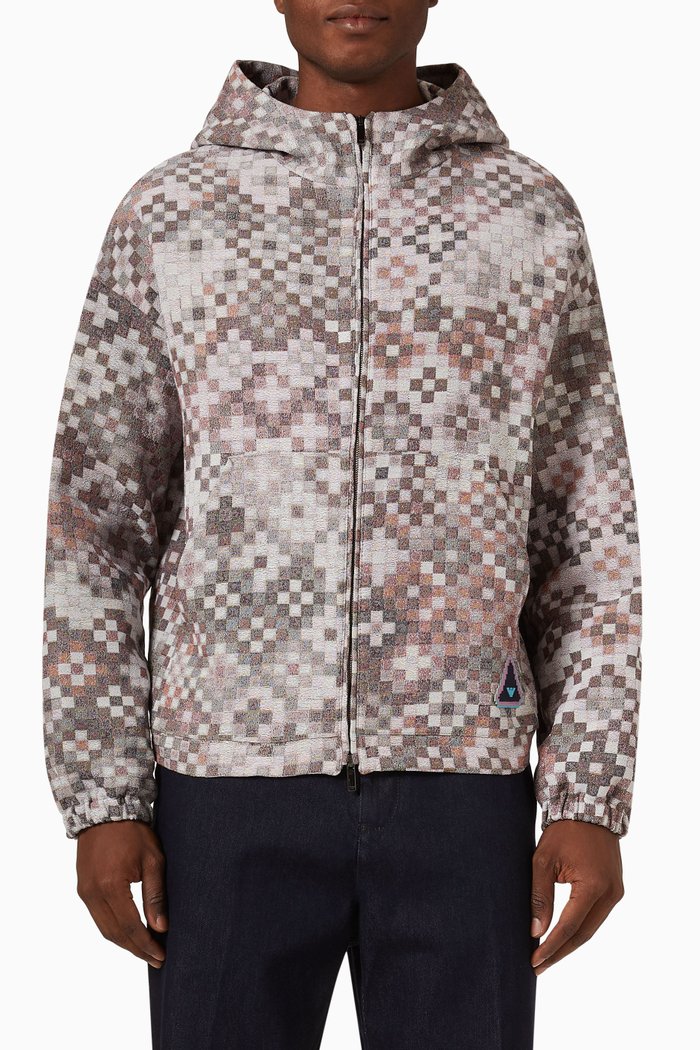 

Hooded Jacket in Cotton Blend, Red