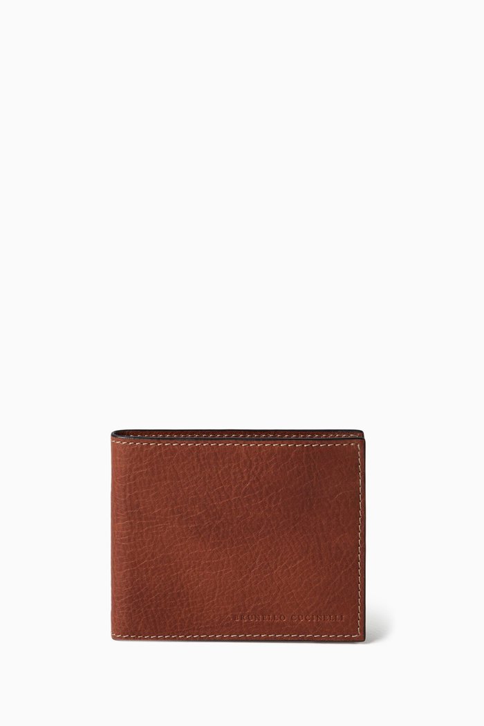 

Wallet in Grained Leather, Brown