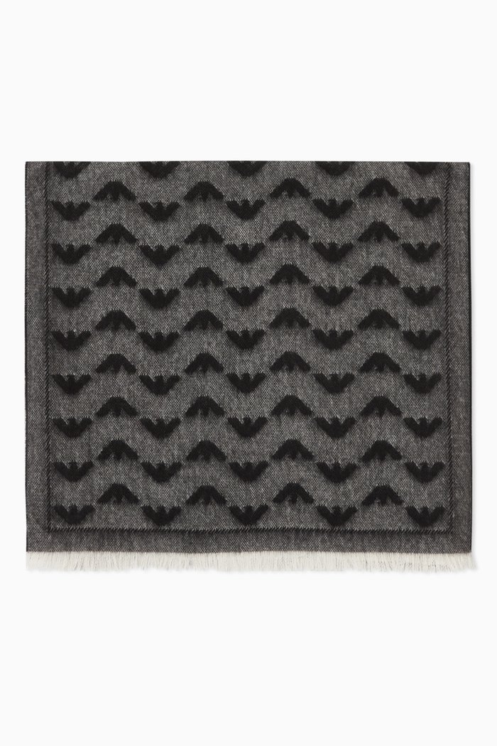 

EA Eagle Logo Scarf in Wool, Green
