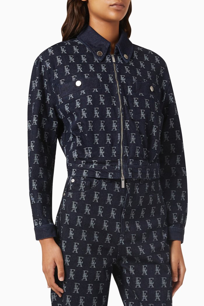 

EA Logo Travel Jacket in Denim, Blue