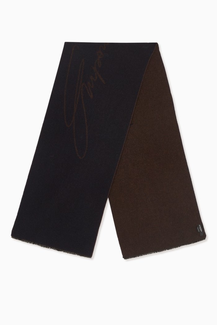 

EA Signature Logo Scarf in Wool, Blue