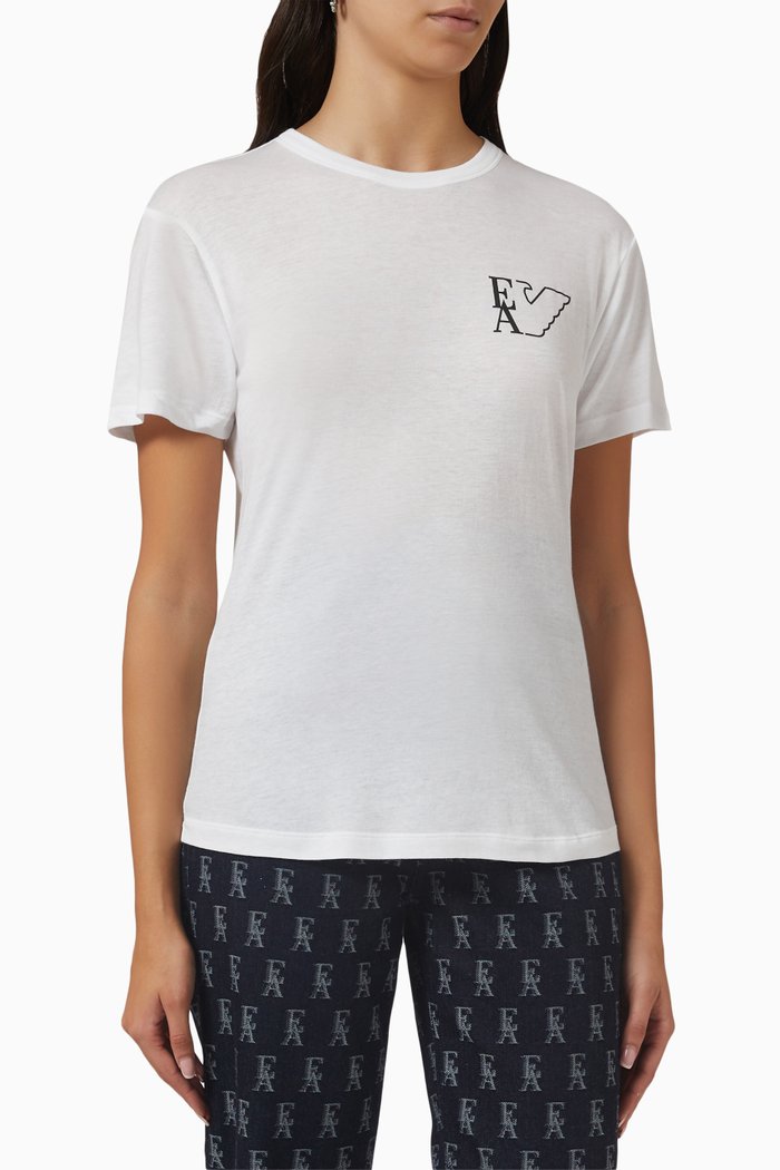 

EA Half Eagle T-shirt in Cotton Jersey, White