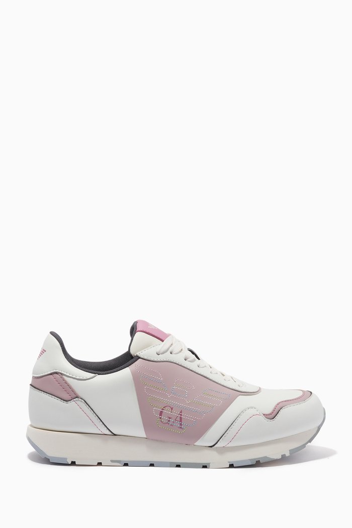 

Ally Lace-up Sneakers in Leather, Pink