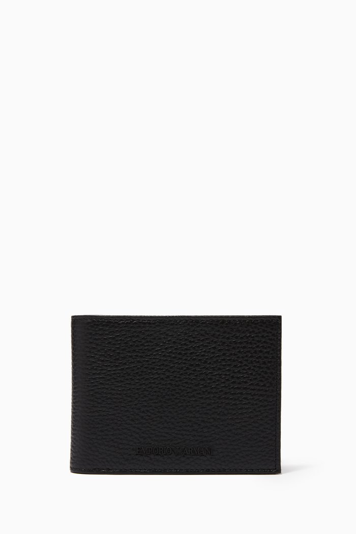

Wallet & Card Holder Gift Set in Tumbled Leather, Black