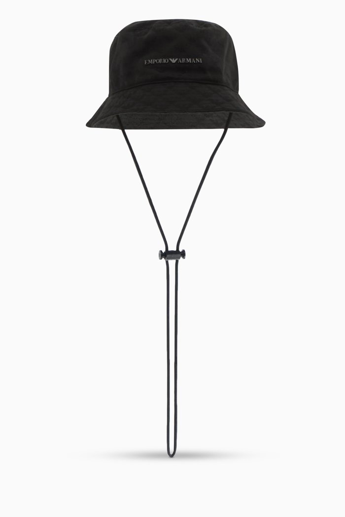 

EA Eagle Bucket Hat in Jacquard, Black