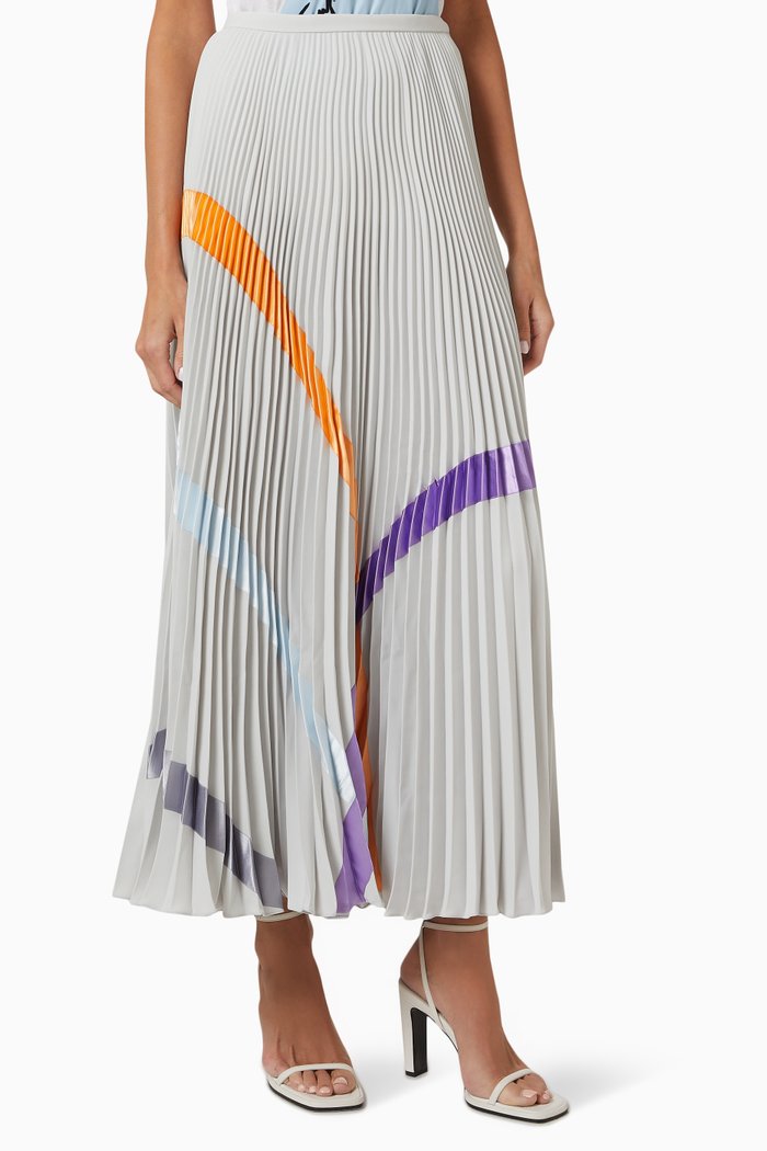 

Pleated Midi Skirt, Grey