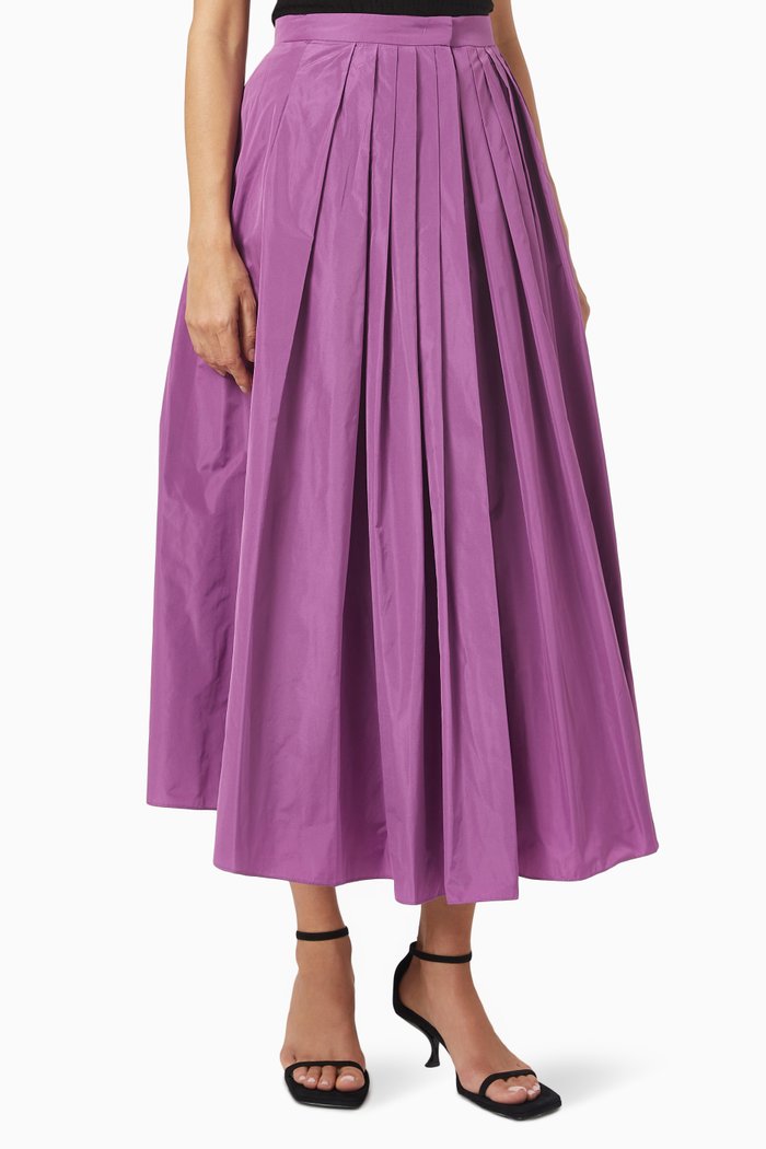 

Wide Leg Pants in Taffeta, Pink