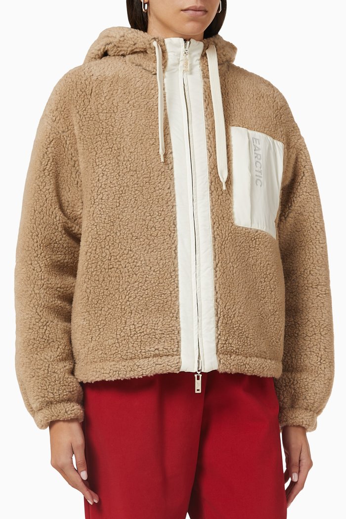 

Reversible Hoodie in Eco Faux-fur, Neutral