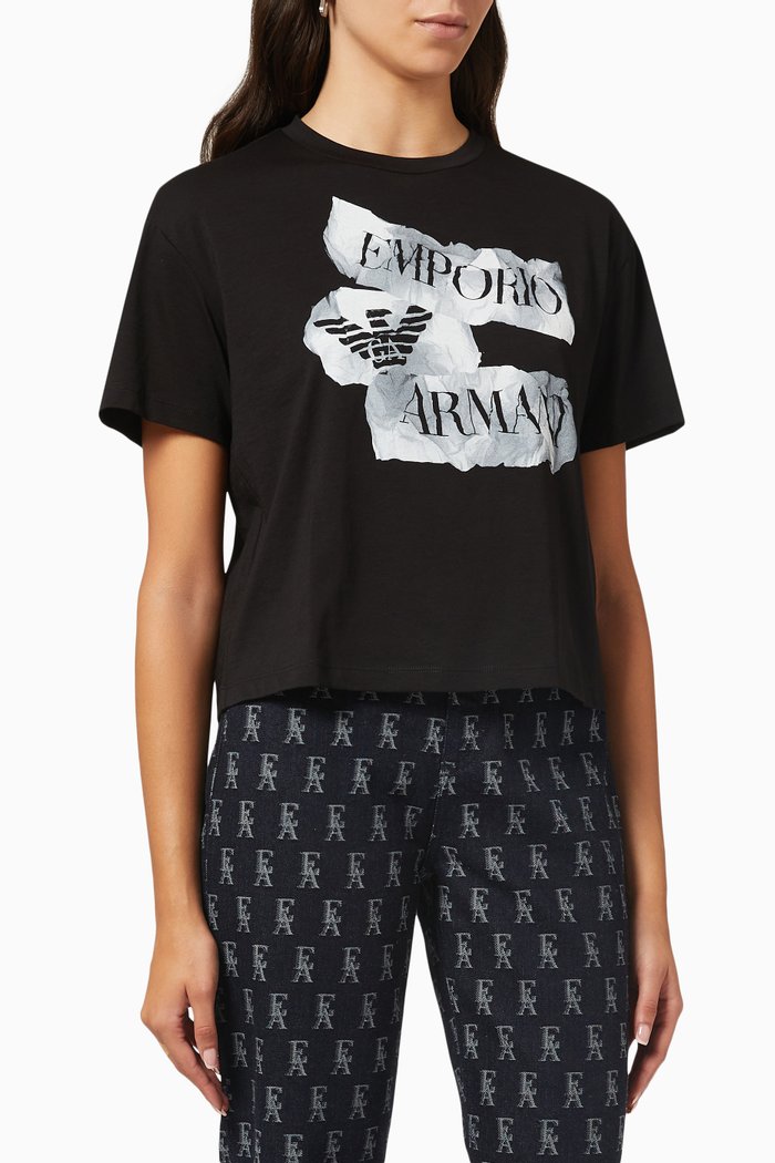 

Eagle Logo T-shirt in Jersey, Black