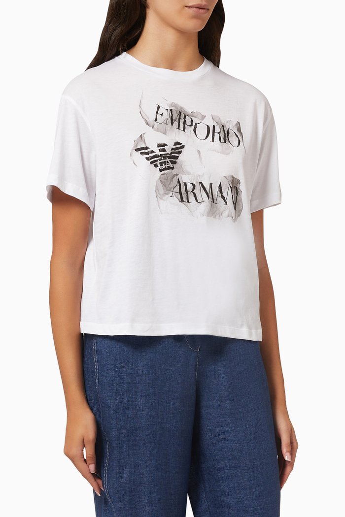 

Eagle Logo T-shirt in Jersey, White