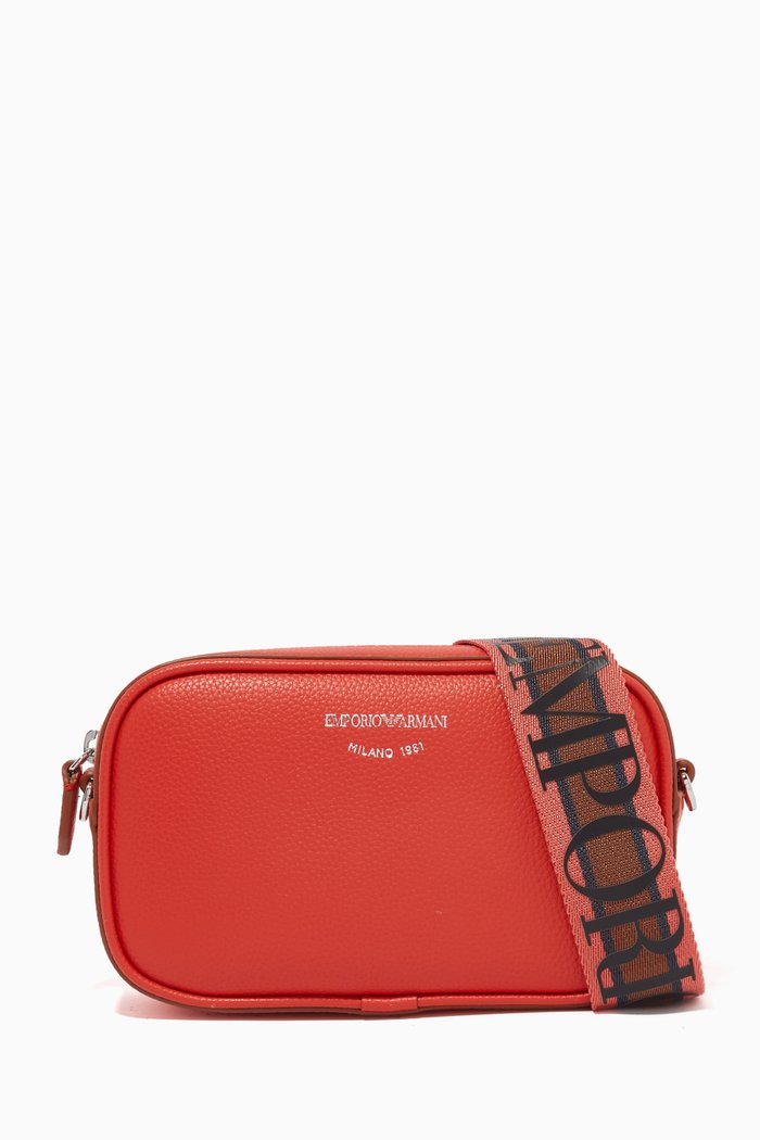 

Lilly Crossbody Bag in Deer-printed Leather, Orange