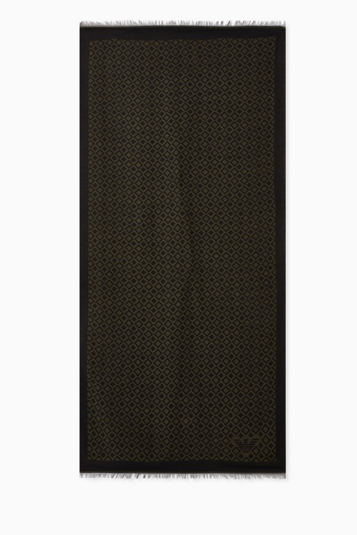 Scarf in Wool & Viscose, Green