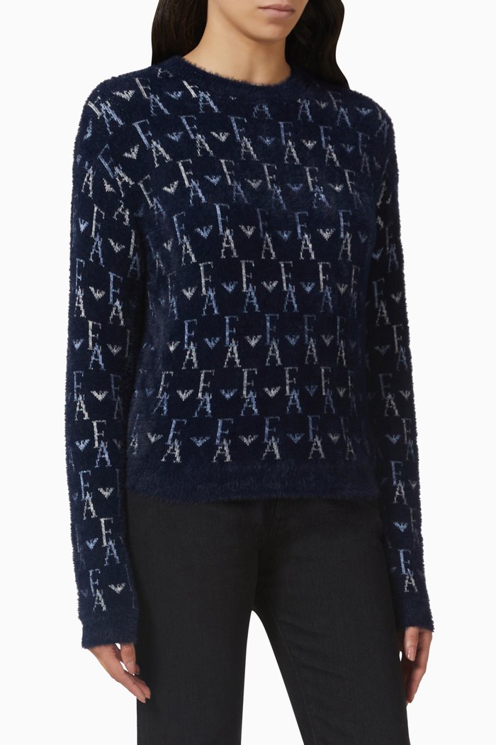 

EA Eagle Sweater in Jacquard, Blue