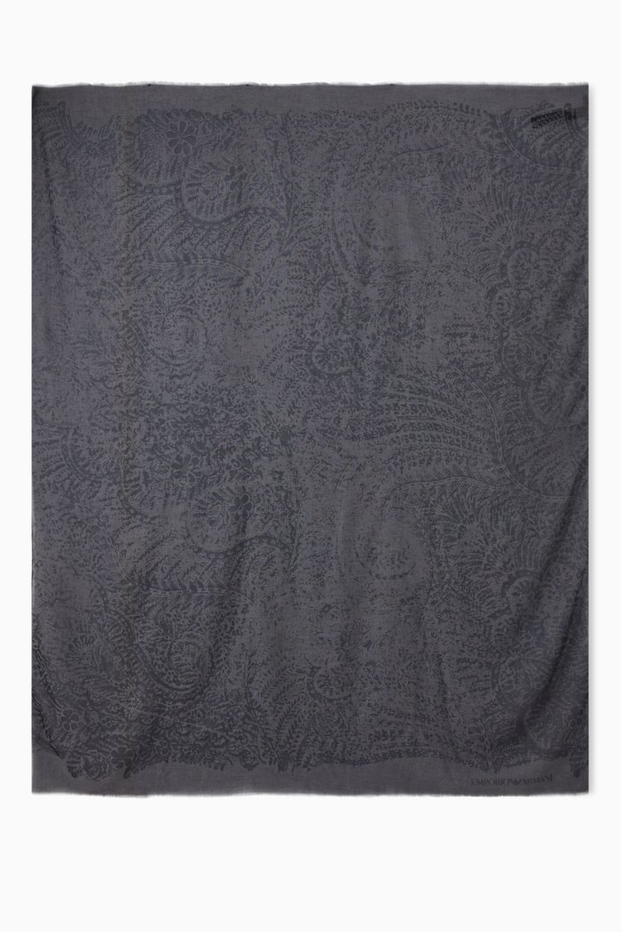 

Abstract-printed Scarf in Viscose-blend, Blue