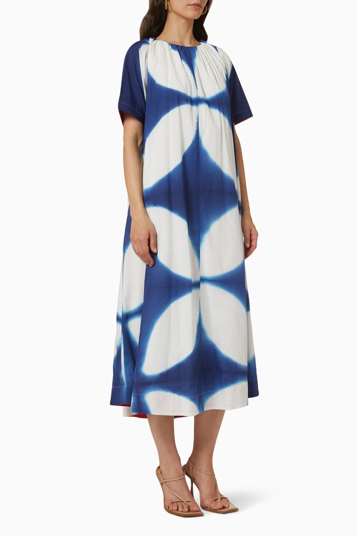 

Hazel Printed Midi Dress, Blue