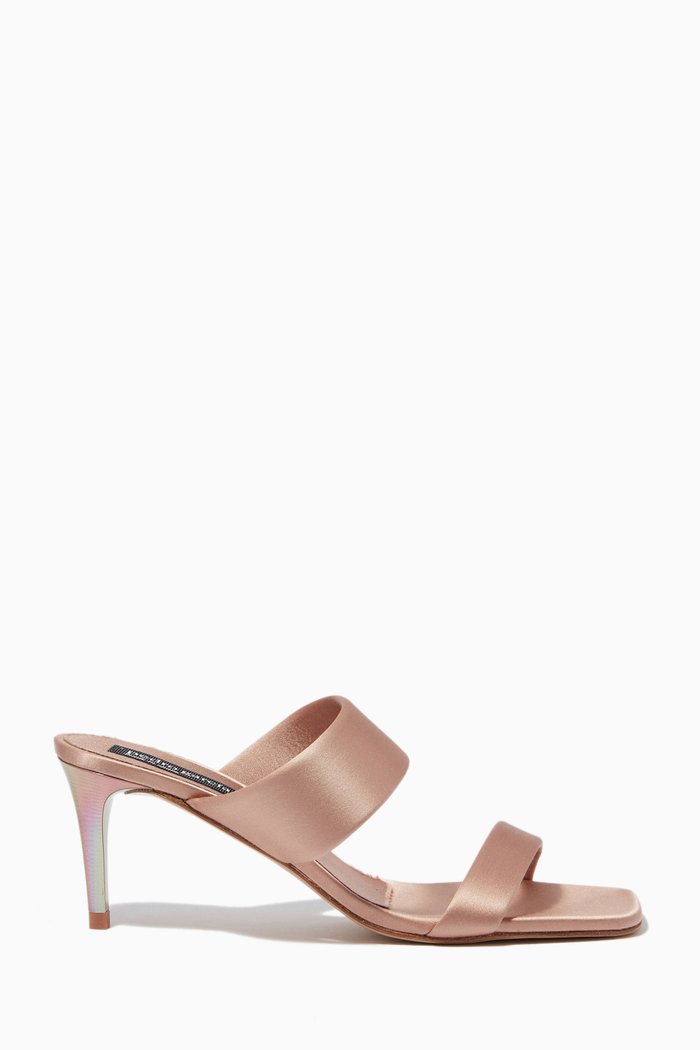 

Italica 65mm Mule Heels in Silk Satin, Neutral