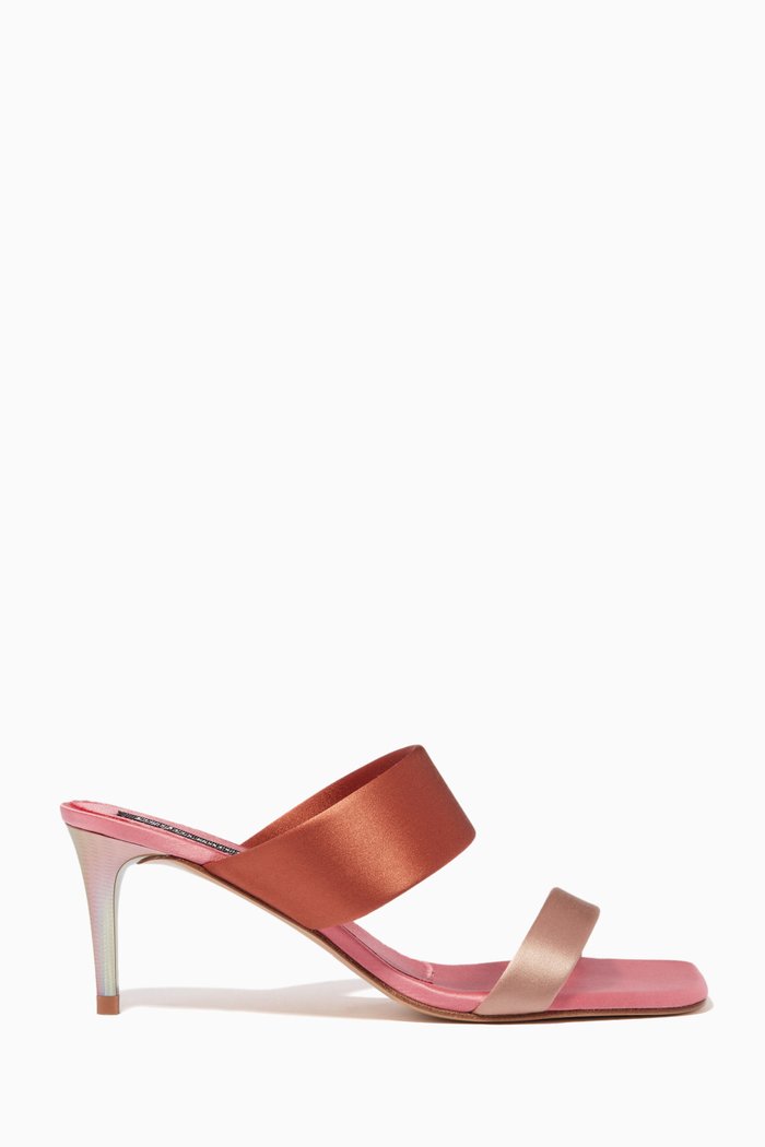 

Italica 65mm Mule Heels in Silk Satin, Brown