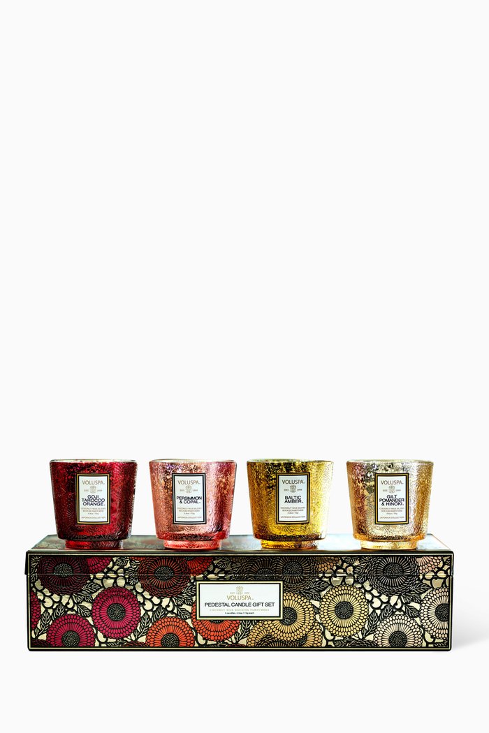 

Japonica Best Sellers Pedestal 4 Candle Set, Colourless