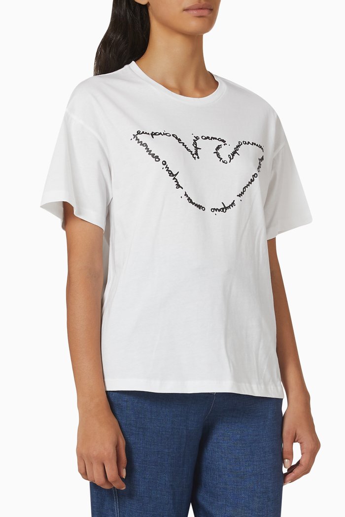 

EA Eagle Logo T-shirt in Cotton Jersey, White