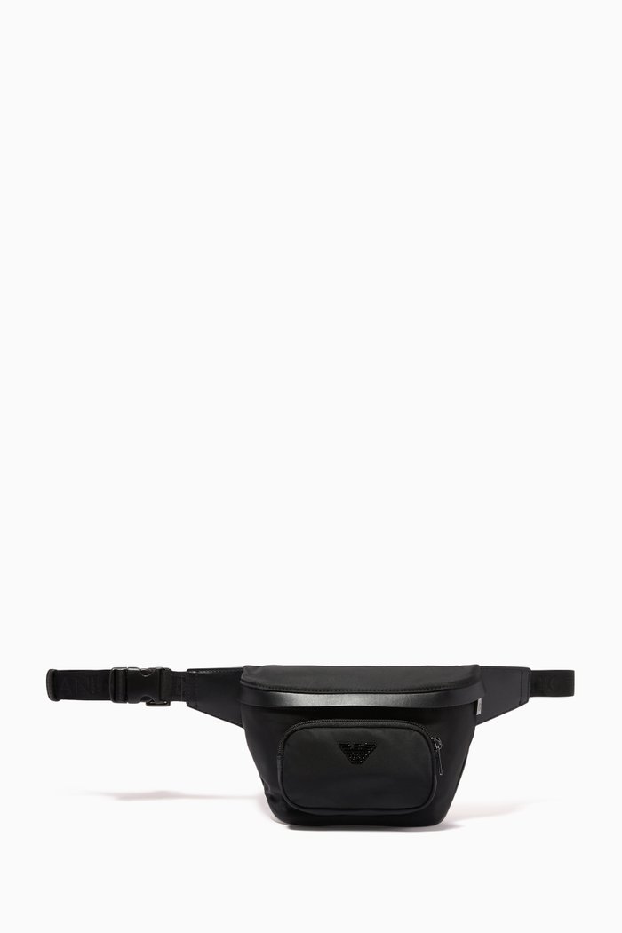 

EA Eagle Belt Bag In Recycled Nylon, Black