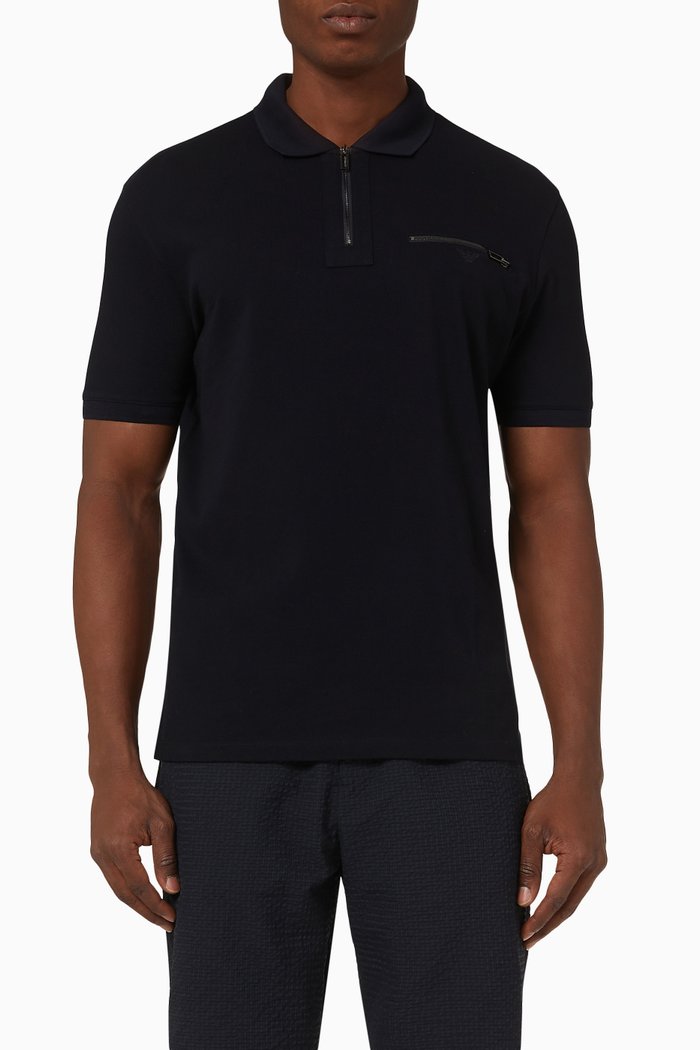 

Polo Shirt in Mercerised Cotton, Blue