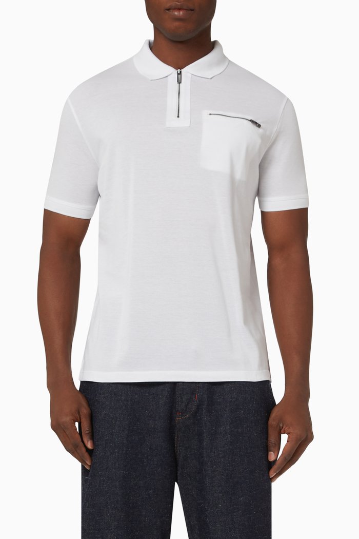 

Polo Shirt in Mercerised Cotton, White