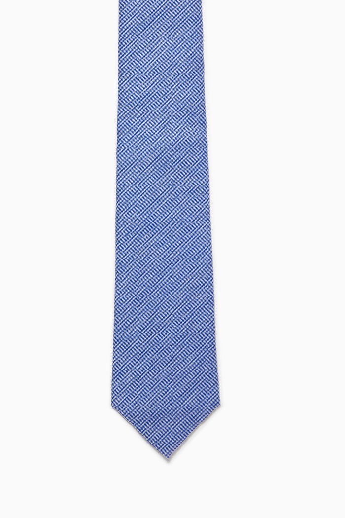 

EA Pied De Poule Tie in Silk, Blue