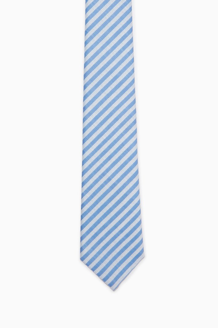 

EA Pied De Poule Tie in Silk, Blue